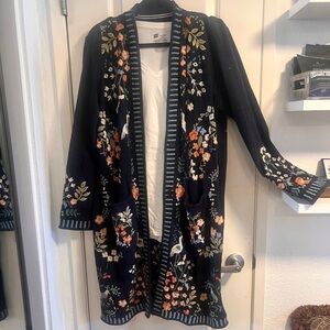 Johnny Was embroidered Duster Sweater